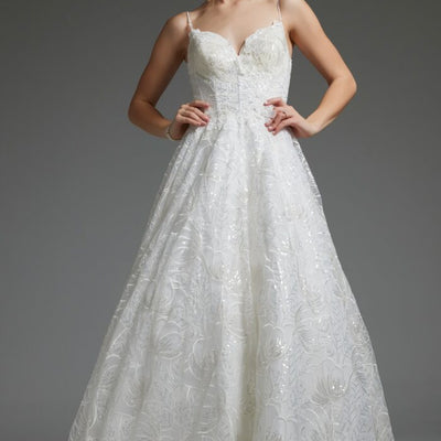 Jovani JB422225 Bridal Gown Sequin Long Wedding Dress