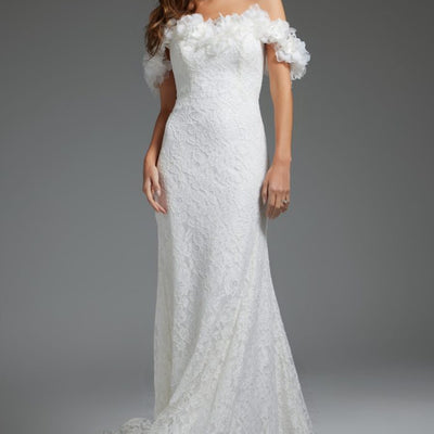 Jovani JB42295 Bridal Gown Ruffle Long Wedding Dress