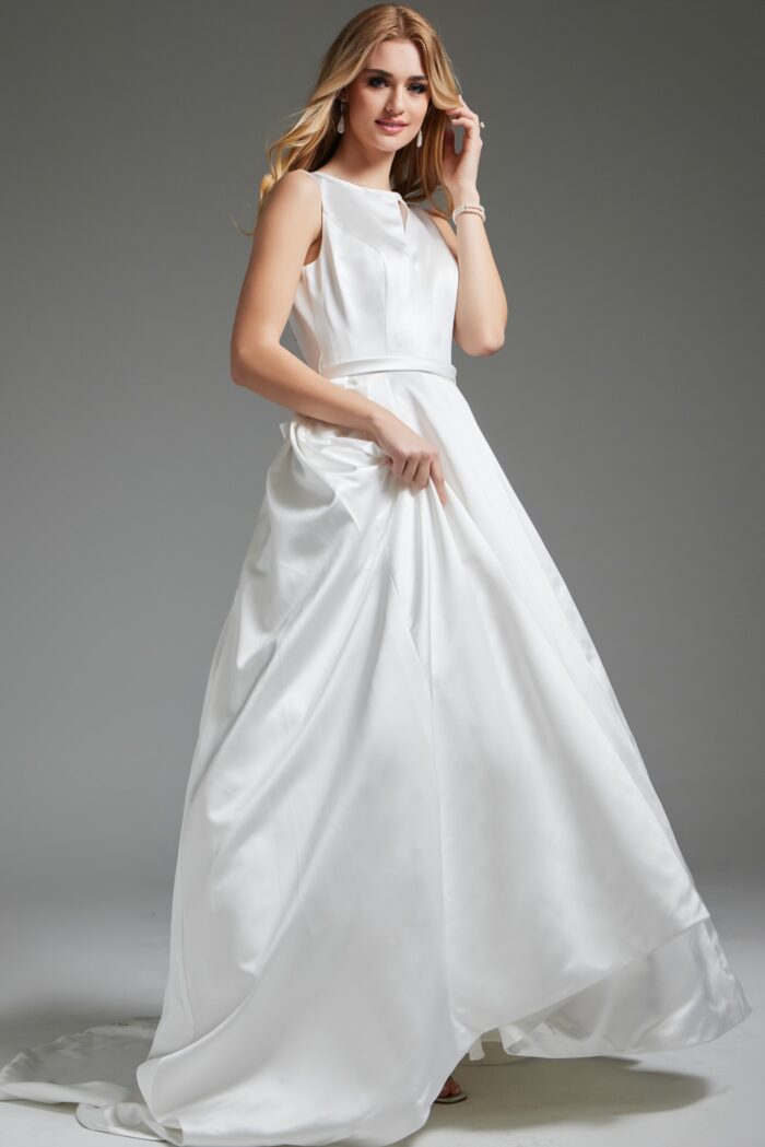Jovani JB42319 Long Bridal Gown Keyhole Neck A Line Wedding Dress