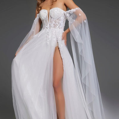 Jovani JB42480 Long Bridal Gown Floral Wedding Dress
