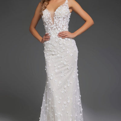 Jovani JB42483 Floral Lace Bridal Gown Long Wedding Dress