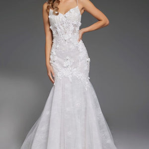 Jovani JB42484 Long Bridal Gown Lace Mermaid Wedding Dress