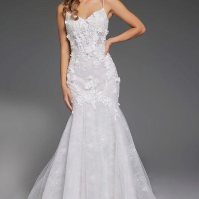 Jovani JB42484 Long Bridal Gown Lace Mermaid Wedding Dress