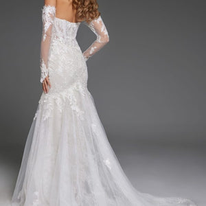 Jovani JB42486 Long Lace Fit Bridal Gown Wedding Dress