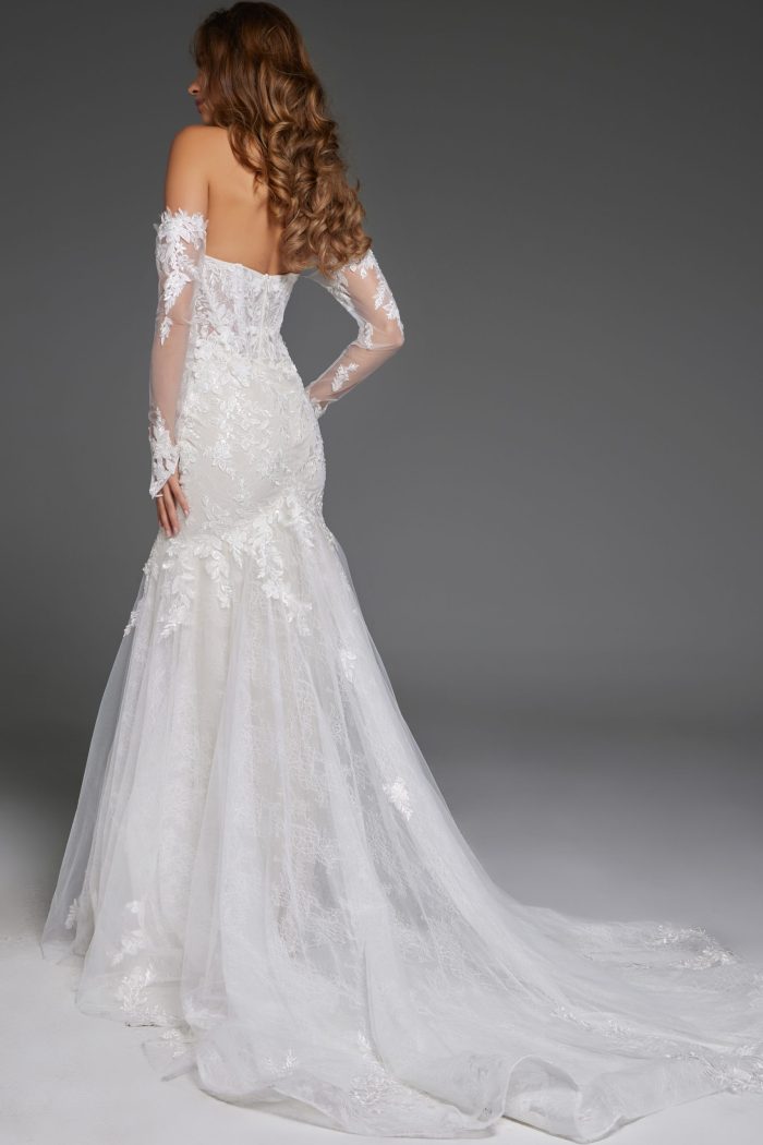 Jovani JB42486 Long Lace Fit Bridal Gown Wedding Dress