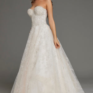 Jovani JB42766 Corset Bridal Gown Long Lace Details Wedding Dress