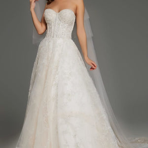 Jovani JB42766 Corset Bridal Gown Long Lace Details Wedding Dress
