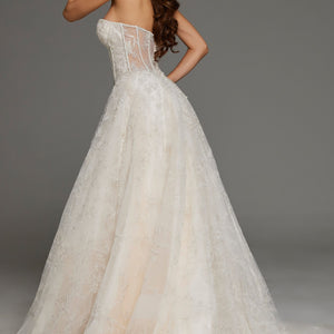 Jovani JB42766 Corset Bridal Gown Long Lace Details Wedding Dress