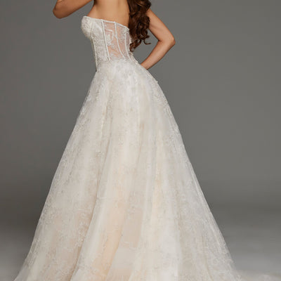 Jovani JB42766 Corset Bridal Gown Long Lace Details Wedding Dress
