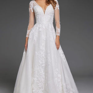 Jovani JB43317 A Line Bridal Gown Sequin Long Wedding Dress