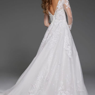 Jovani JB43317 A Line Bridal Gown Sequin Long Wedding Dress