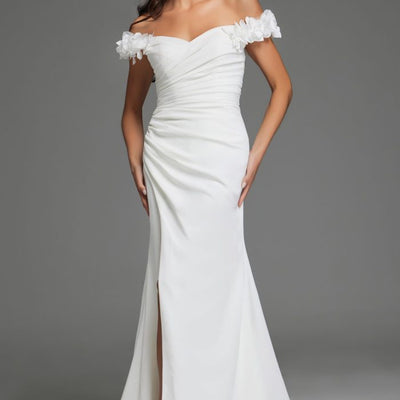Jovani JB43323 Bridal Gown Long Floral High Slit Wedding Dress