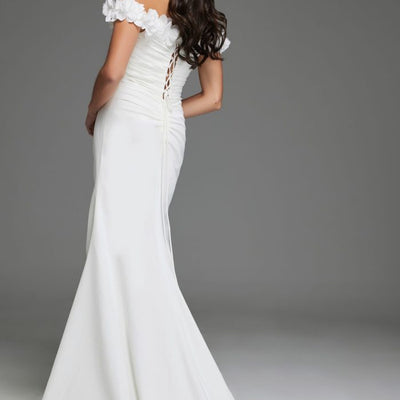 Jovani JB43323 Bridal Gown Long Floral High Slit Wedding Dress