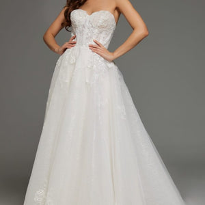 Jovani JB43324 Long Beaded Lace Ballgown Wedding Dress