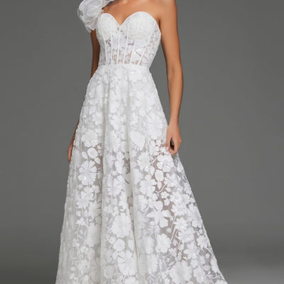 Jovani JB43331 Floral Lace Bridal Gown Long Print Wedding Dress