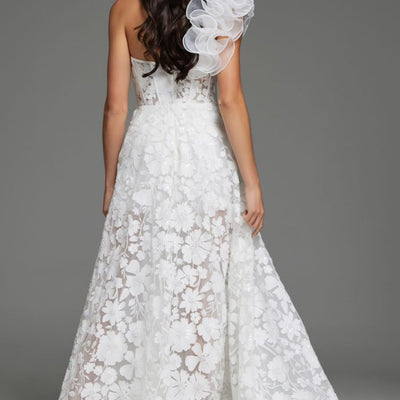 Jovani JB43331 Floral Lace Bridal Gown Long Print Wedding Dress