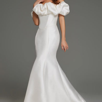 Jovani JB43896 Long Bridal Gown Ruffle Sleeve Wedding Dress