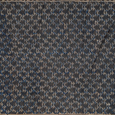 Black Woven Jaipur Cotton Saree With Printed Floral Motifs-Black