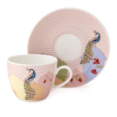 JCPL Cream Super Cup & Saucer 170 ml Set | Set of 12 Pcs