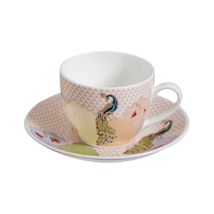 JCPL Cream Super Cup & Saucer 170 ml Set | Set of 12 Pcs