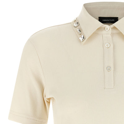 Fabiana Filippi Crystal Collar Polo Shirt