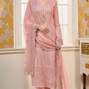 Embroidered & Sequin Work Georgette Semi Stitched Suit