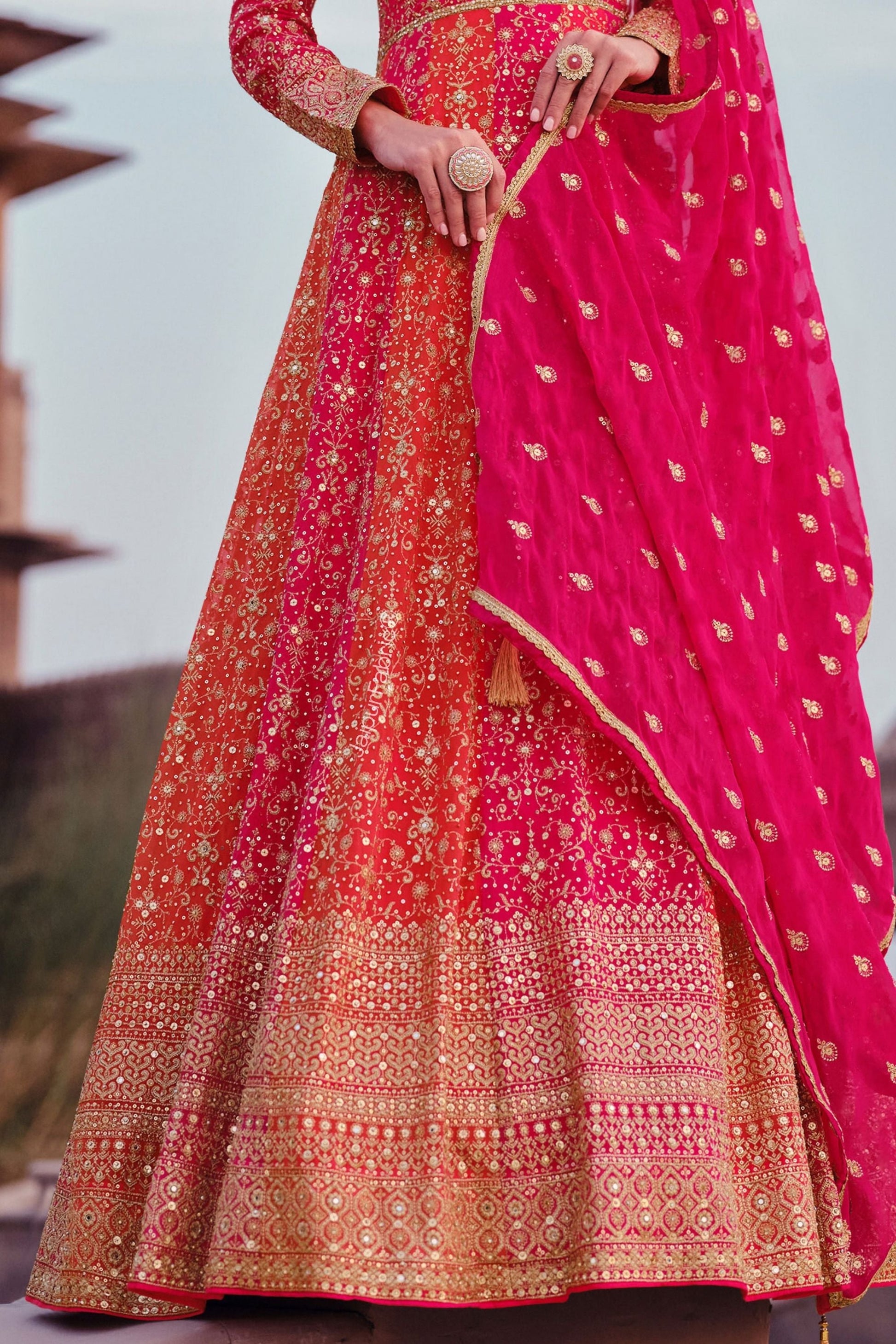 Ethnic Faux Georgette Embroidered Anarkali Gown Party Wear Embroidered Georgette Abaya Style Suit