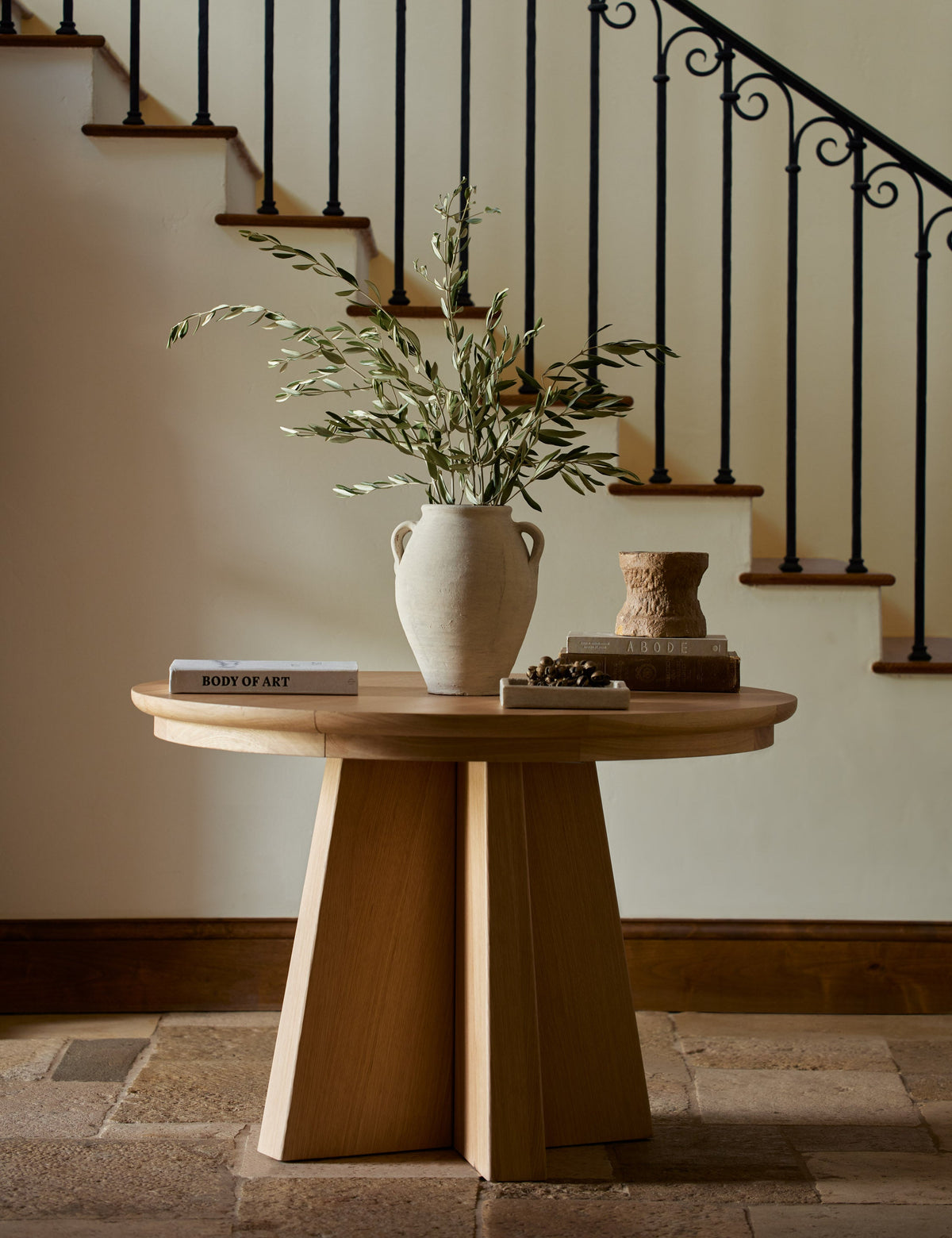 Open Box: Nycola Extendable Oval Dining Table, Natural Oak 44"W