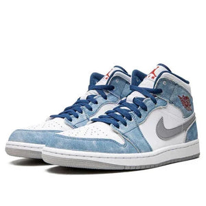 Air Jordan 1 Mid French Blue Fire Red
