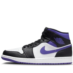 JORDAN 1 MID WHITE BLACK PURPLE