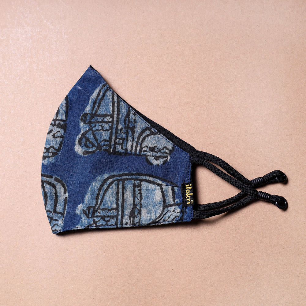 Bindaas Block Printed Cotton 3 Layer Snug Fit Face Cover