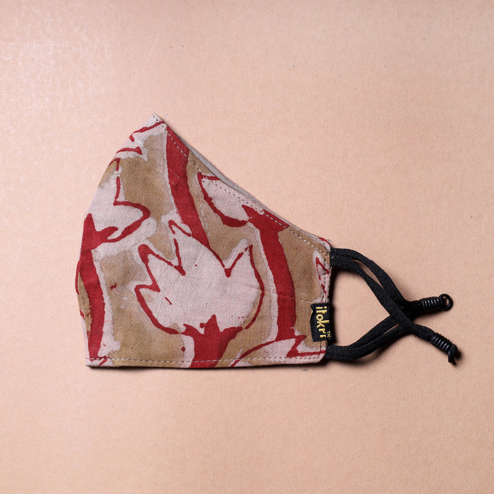 Bindaas Block Printed Cotton 3 Layer Snug Fit Face Cover