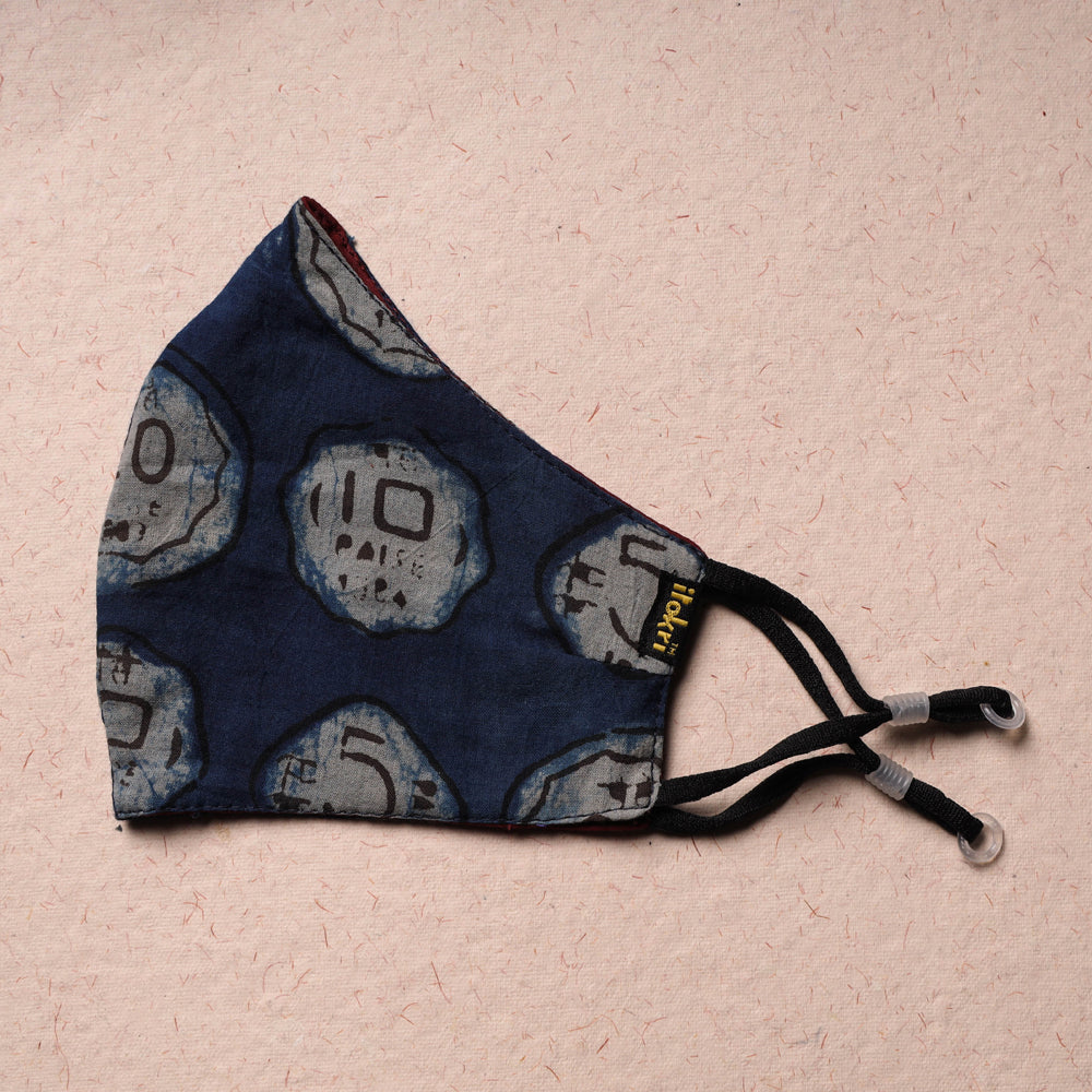 Bindaas Block Printed Cotton 3 Layer Snug Fit Face Cover