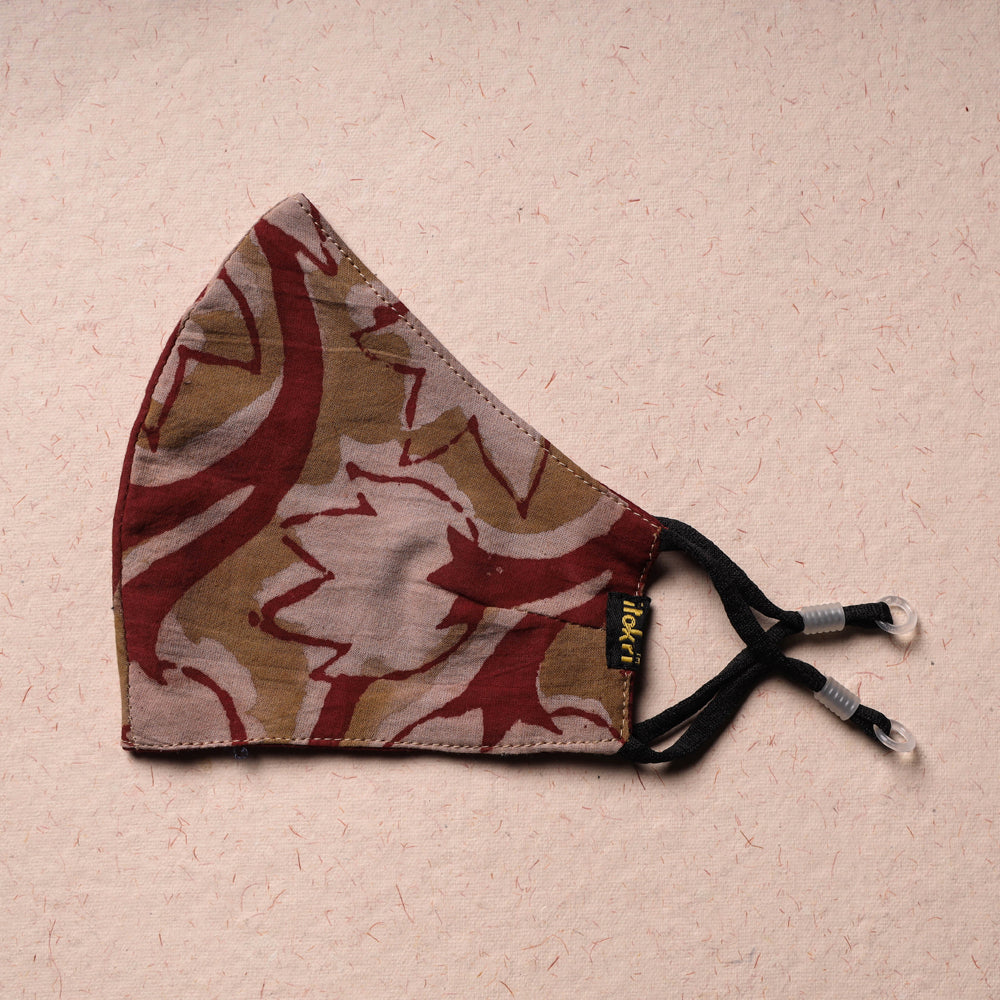 Bindaas Block Printed Cotton 3 Layer Snug Fit Face Cover