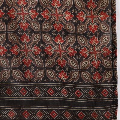 Brown Cotton Floral Printed Straight Suit Set JPSKD1007BRN