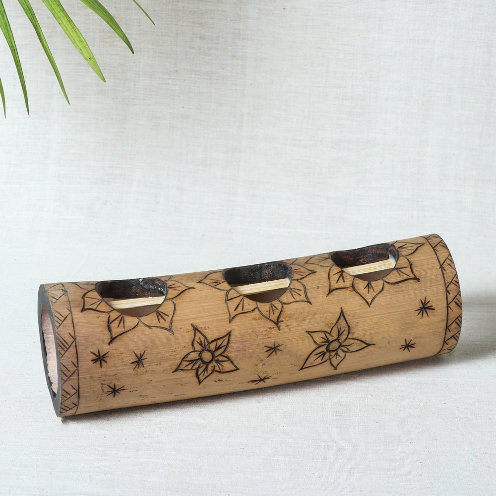 Bamboo Candle Holder - 3 Candle