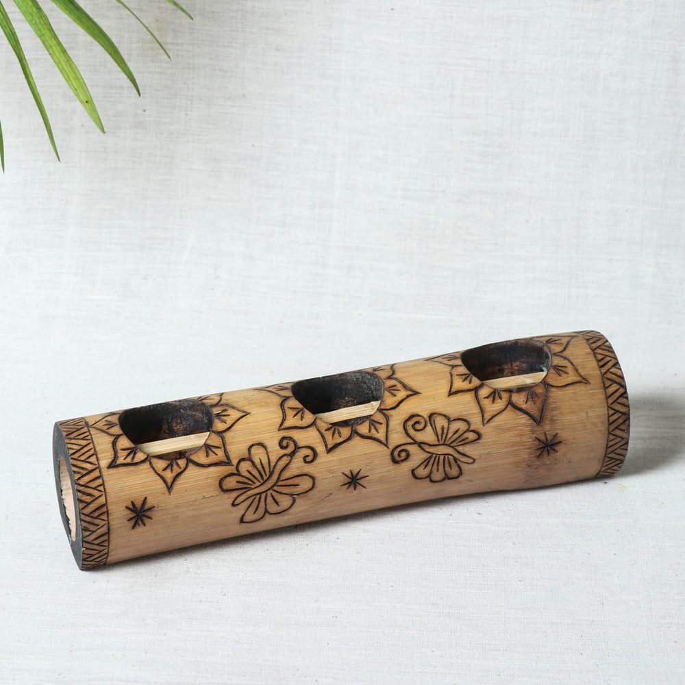Bamboo Candle Holder - 3 Candle