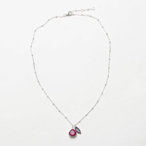 July Ruby Birthstone Necklace