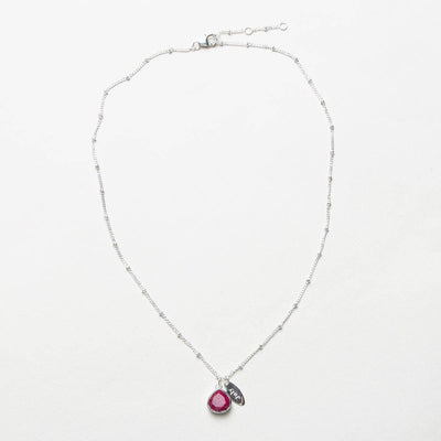 July Ruby Birthstone Necklace