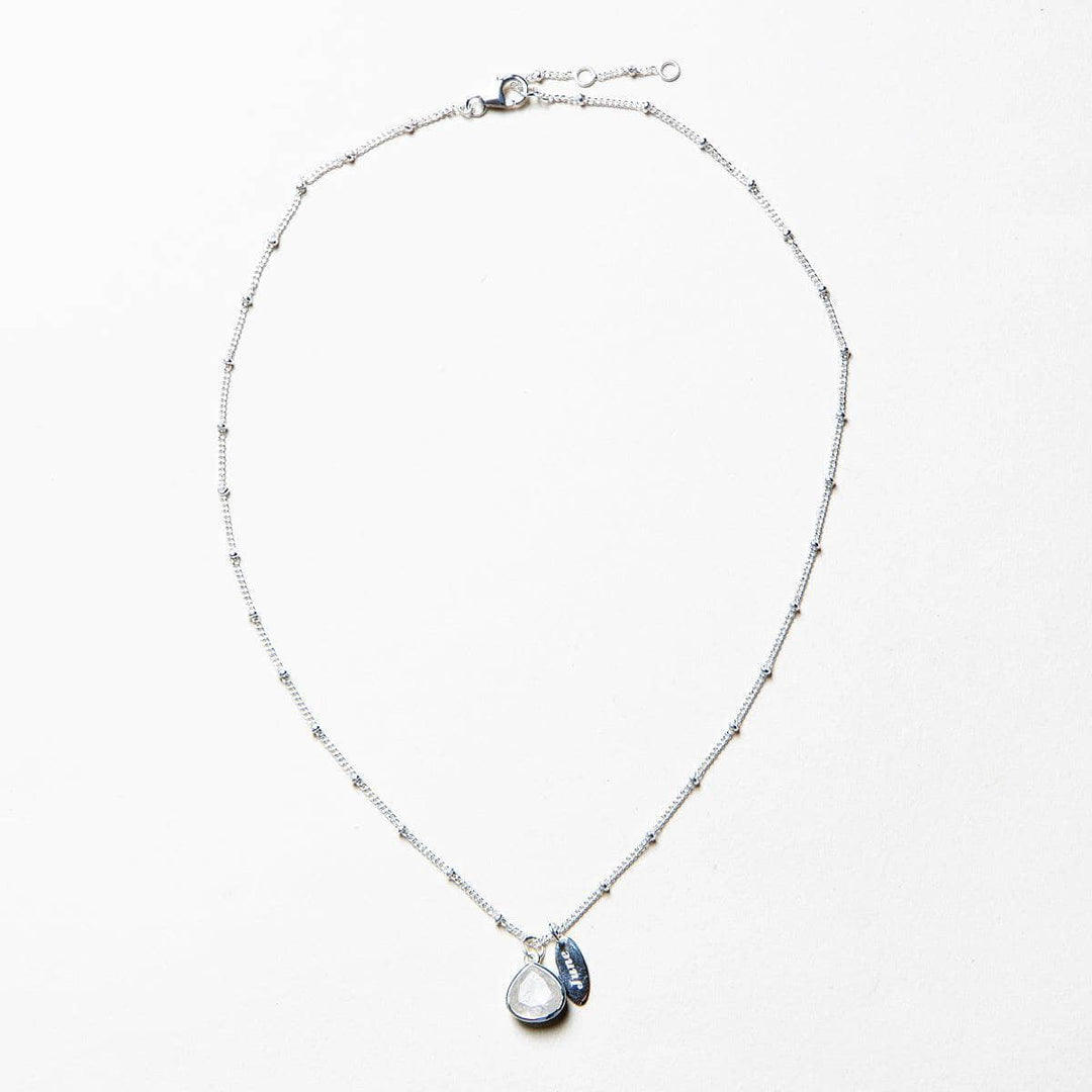 June Rainbow Moonstone Birthstone Necklace