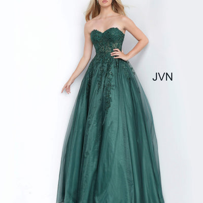Tulle Strapless A-line Gown by Jovani 00915