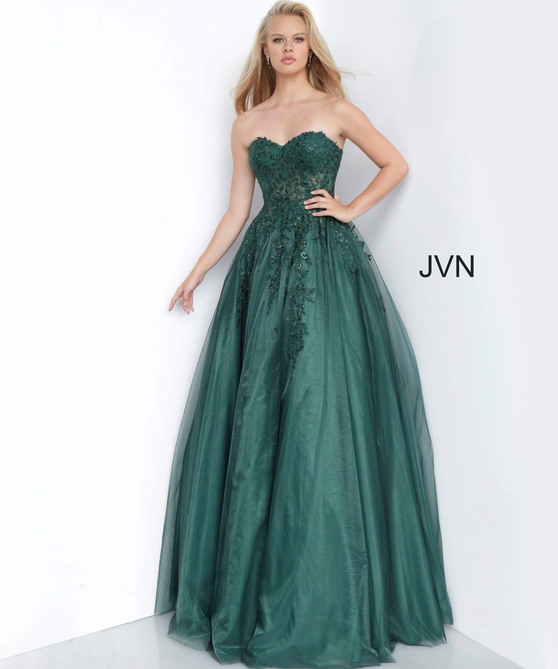 Tulle Strapless A-line Gown by Jovani 00915
