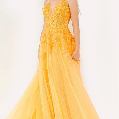 Applique Sleeveless A-line Gown by Jovani 02266