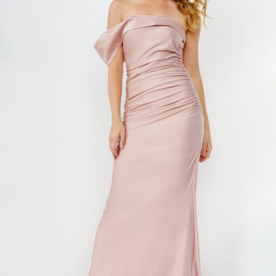 Jersey Fitted Off Shoulder Gown by Jovani 07640
