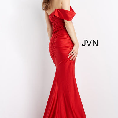 Jersey Fitted Off Shoulder Gown by Jovani 07640
