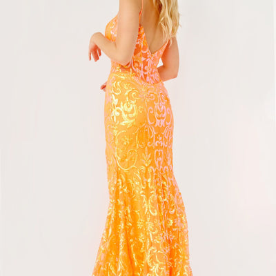 Sequin Fitted Sleeveless Slit Gown by Jovani 23216