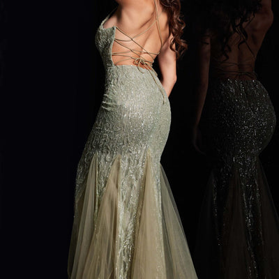 Sequin Tulle Fitted Sleeveless Gown by Jovani 39292