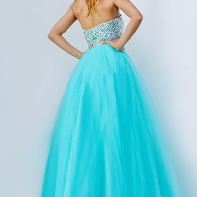 Beaded Strapless A-line Gown by Jovani 52131