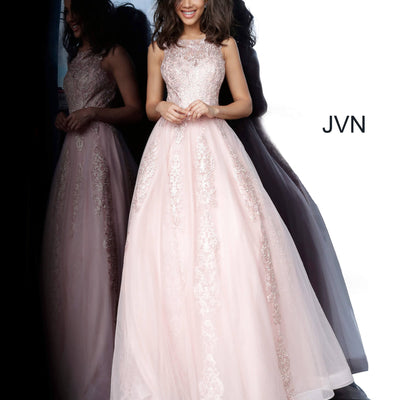 Tulle Sleeveless A-line Gown by Jovani 59046
