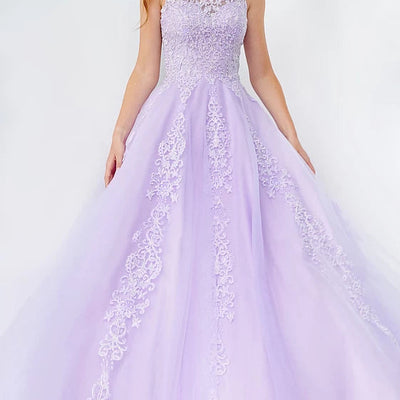 Tulle Sleeveless A-line Gown by Jovani 59046